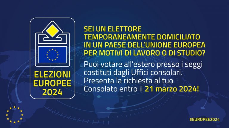 ELEZIONE DEI MEMBRI DEL PARLAMENTO EUROPEO SPETTANTI ALL'ITALIA dell' 8 e 9 Giugno 2024