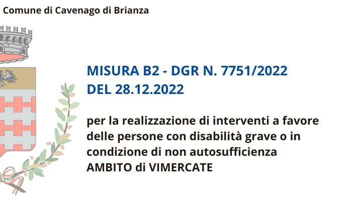 immagine MISURA B2 - DGR n. 7751/2022 del 28.12.2022 - Regione Lombardia