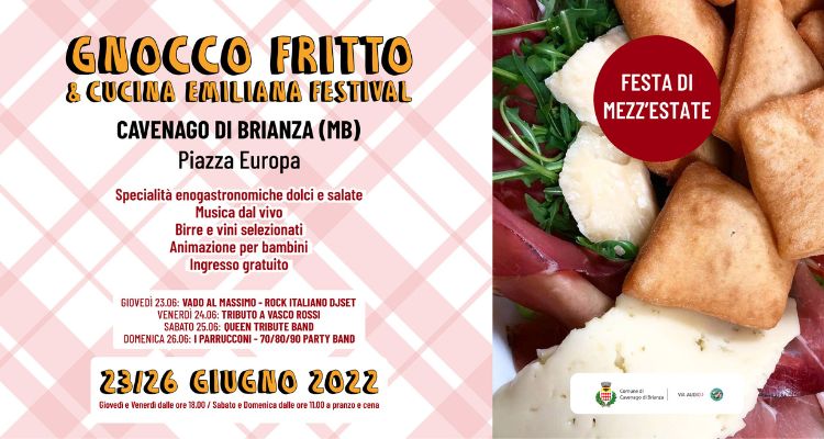 Immagine che raffigura  FESTA DI MEZZA ESTATE - Gnocco Fritto & Cucina Emiliana Festival