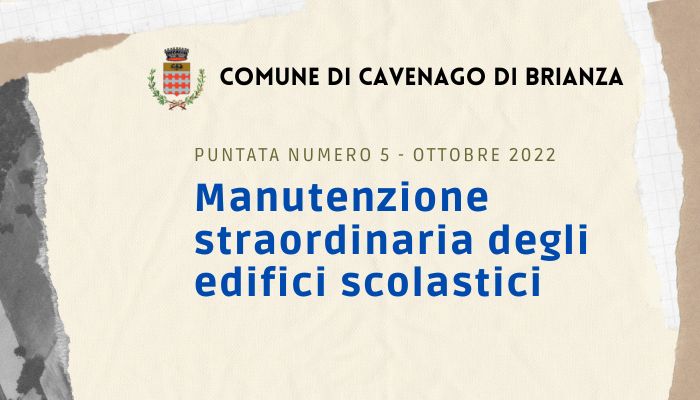Immagine che raffigura STRADA FACENDO 5 - Manutenzione straordinaria degli edifici scolatici