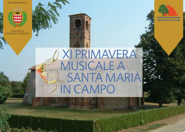Torna a maggio la rassegna "Primavera musicale" a Santa Maria in Campo: quattro appuntamenti tra musica e solidarietà per sostenere il restauro della chiesa e i progetti di pace della Caritas Ambrosiana in Medio Oriente, Gaza e Ucraina.