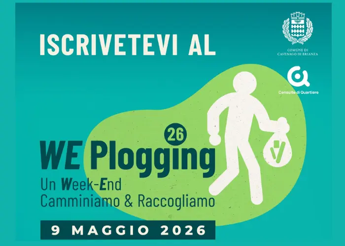 Il Comune, insieme alle Consulte di Quartiere, vi invita a partecipare a WE Plogging 26, iniziativa organizzata da Cem Ambiente Spa